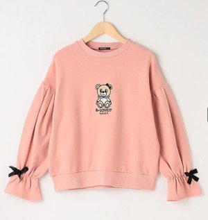 画像1: 30%off by LOVEiT   ラビ子キャンディースリーブプルオーバー  16；Mピンク (1)