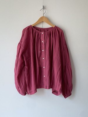 画像1: ALL HOURS 　80/GAUZE COTTON GARMENT DYED BLOUSE  　B.PINK　　size；38 (1)