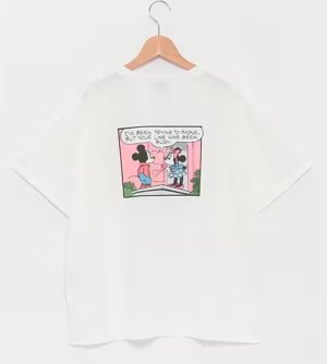 画像1: Lovetoxic    【Disney】BIG半袖Tシャツ　03；オフホワイト (1)