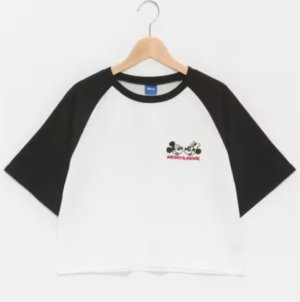 画像1: Lovetoxic    【Disney】ラグラン半袖Tシャツ　　80；クロ (1)