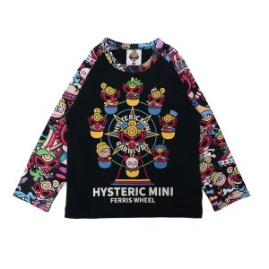 画像1: MY FIRST HYSTERIC　HYSTERIC MINI LANDラグラン 長袖Tシャツ　　10；ブラック (1)