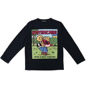 画像1: Hystericmini　MINI&J ALWAYS TOGETHER 長袖Tシャツ　　10；ブラック (1)