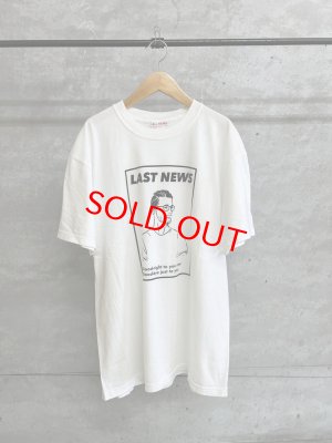 画像1: ALL HOURS 　6.1oz PIGMENT DYED C.NECK TEE LAST NEWS   A.WHITE (1)