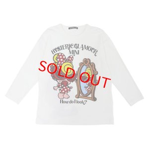 画像1: Hystericmini　MIRROR OH MIRROR 長袖BIG Tシャツ　　00；ホワイト (1)