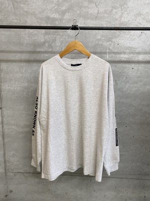 画像1: GLAZOS  　　USAコットン・袖ロゴバックプリントビッグ長袖Tシャツ　　07：オートミール (1)