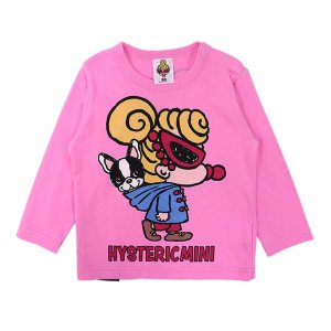 画像1: MY FIRST HYSTERIC　J IN MINI'S HOODIE 長袖Tシャツ　25；ピンク (1)