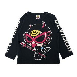 画像1: MY FIRST HYSTERIC　DEVILKIN 長袖Tシャツ　　10；ブラック (1)