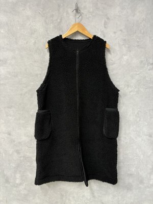 画像1: Lilou&Lily 　BOA FLEECE LONG VEST   　BLACK　  size:38 (1)