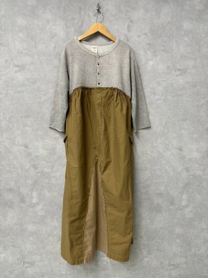 画像1: 2024秋冬　DENIMDUNGAREE　 バックサテン リメイク OP　　3；グレー　サイズ；01 (1)