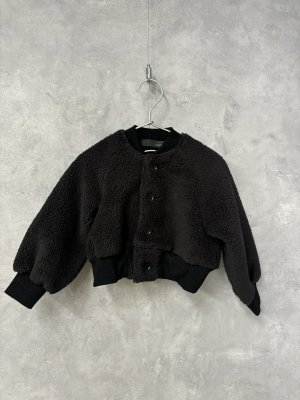 画像1: nunuforme 　ボアショートブルゾン   black (1)