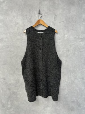 画像1: Lilou&Lily 　ALPACA KNIT LONG VEST    D.CHARCOAL 　  size:38 (1)