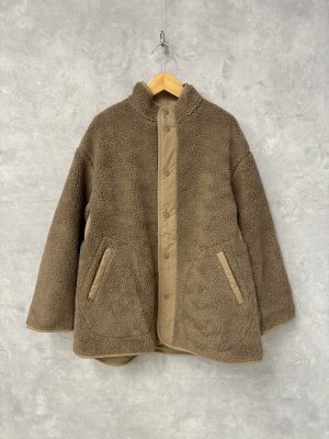 画像1: NATURAL LAUNDRY　ボアリバーシブルカーディガン　　640；キャメル　　サイズ2 (1)