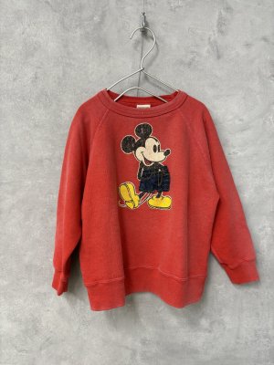 画像1: 2024秋冬　DENIMDUNGAREE　ビンテージウラケ MICKEY スウェット　5；赤 (1)