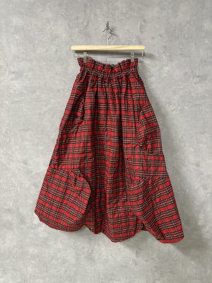 画像1: フランキーグロウ　 GURUGURU QUILTING　CIRCLE GATHERED　SKIRT　 　カラー:RED CHECK　サイズ；F2 (1)