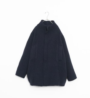 画像1: Veritecoeur　  ナッピングウールコート      NAVY BLACK　　 サイズ:F (1)