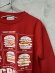 画像2: 2025春夏　GROOVY　COLORS　　天竺　GROOVY BURGERS　L/S　TEE　　5；赤 (2)