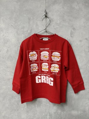 画像1: 2025春夏　GROOVY　COLORS　　天竺　GROOVY BURGERS　L/S　TEE　　5；赤 (1)