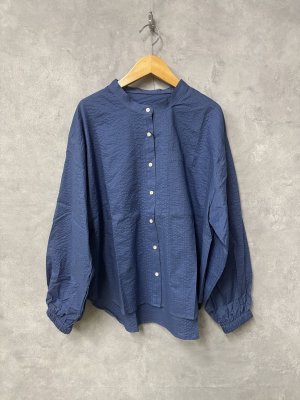 画像1: Lilou&Lily 　60LAWN MARACLE WAVE BACK FRILL SHIRT　C.BLUE　 size:38 (1)