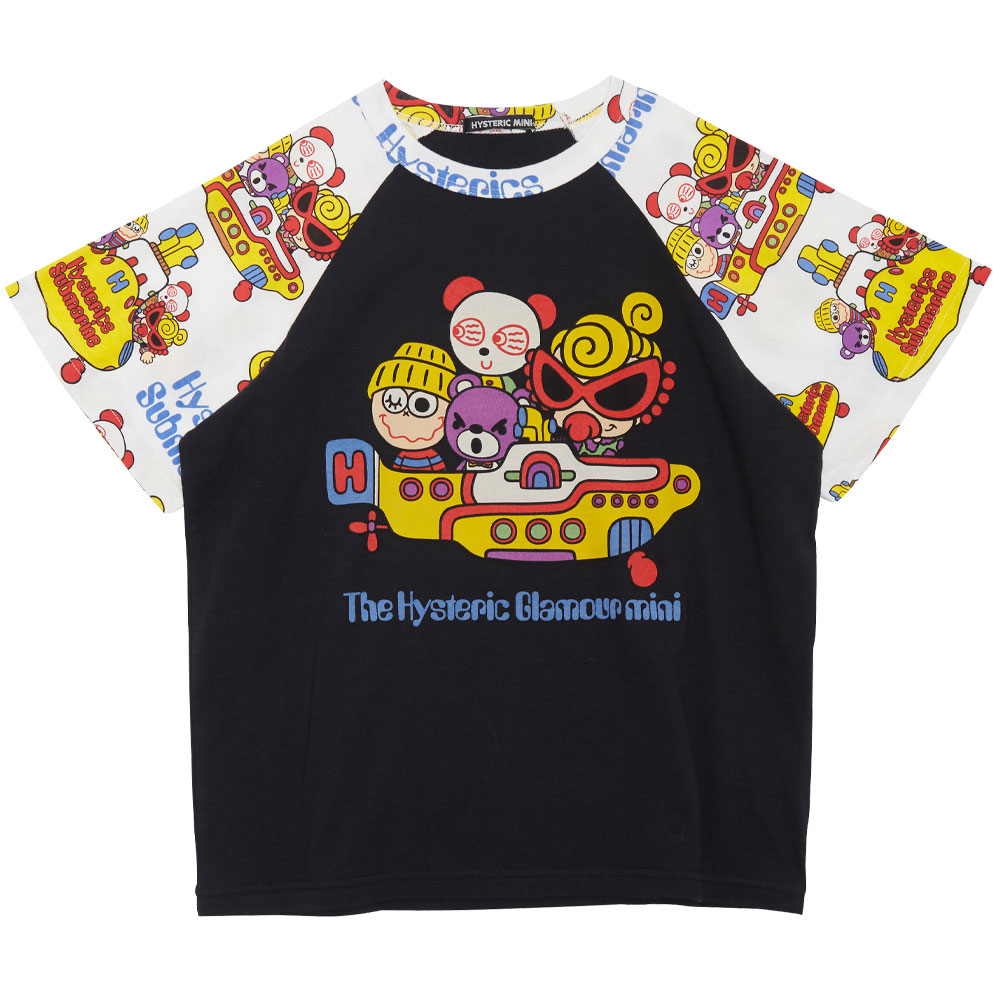 30%off HYS MINI HYSTERICS SUBMARINEラグランTシャツ 10；ブラック