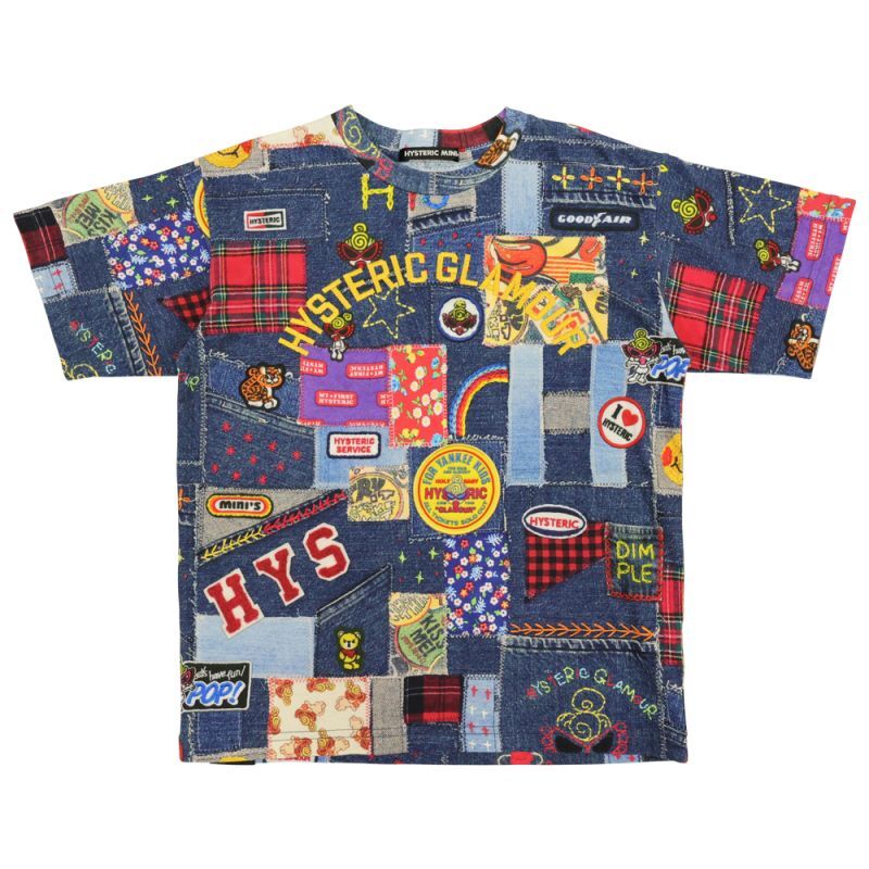 2023春夏 HYSTERIC FAV PATCHWORK Viscotex 刺繍ロゴ 半袖Tシャツ 49