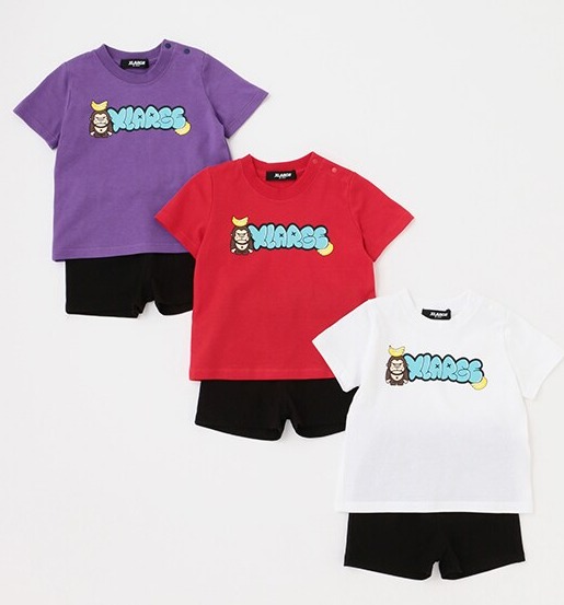 XLARGE KIDS バナナ＆ファニーゴリラ半袖Tシャツ＋ショーツSET 9432505