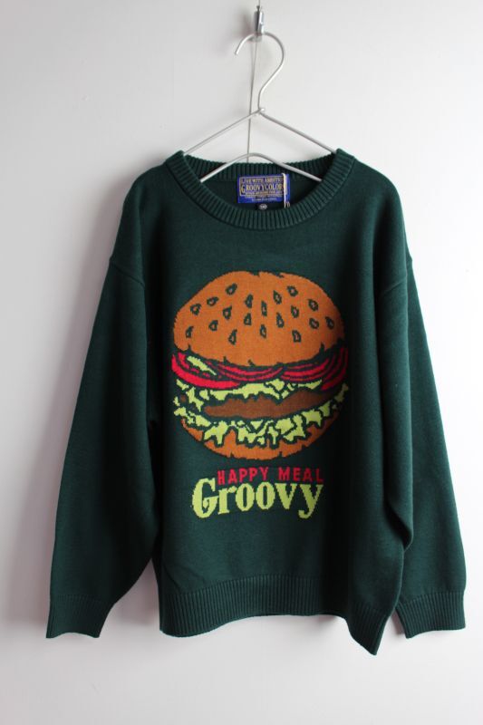 2023秋冬 GC GROOVY BURGER クルーネックニット 8；グリーン 1638301